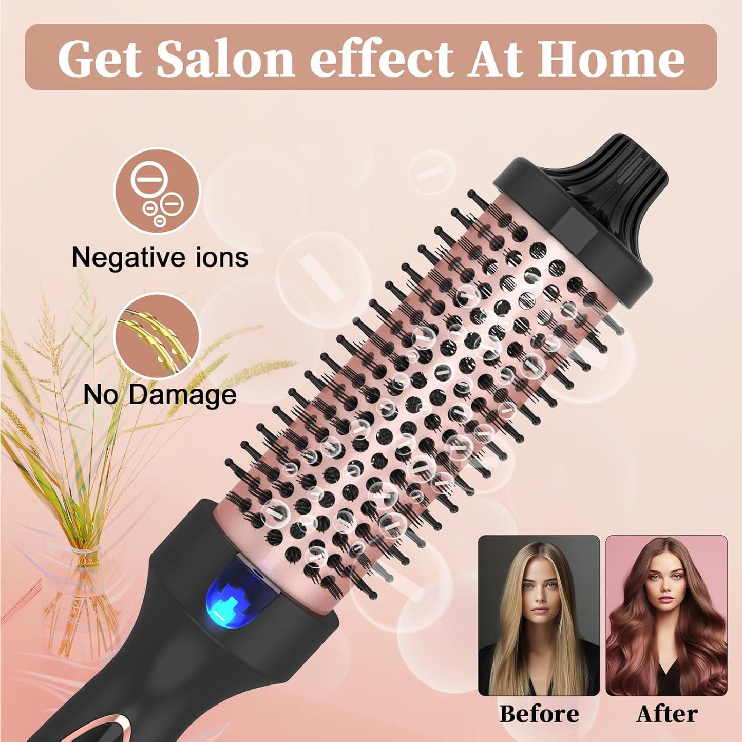 ✨ 1.5 Inch Curling Iron Thermal Brush – Smooth Volume & Effortless Curls