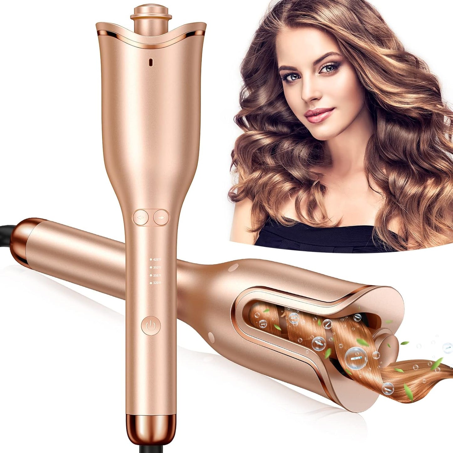 Automatic Hair Curling Iron – Professional Anti-Tangle Auto Curler with 4 Heat Settings