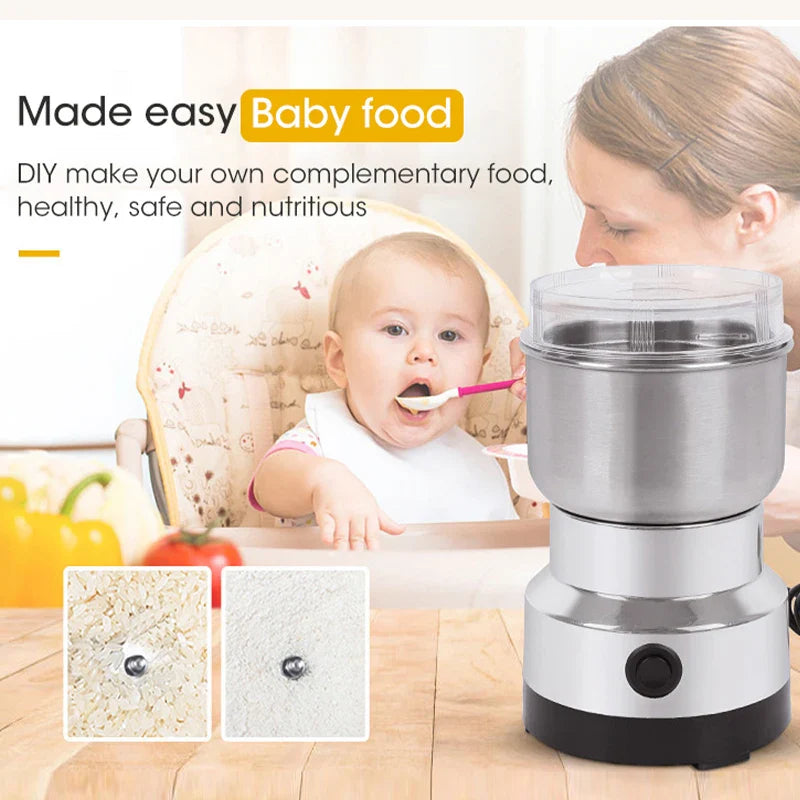 Mini Electric Grinder – Coffee, Spice & Baby Food Ultra-Fine Quality