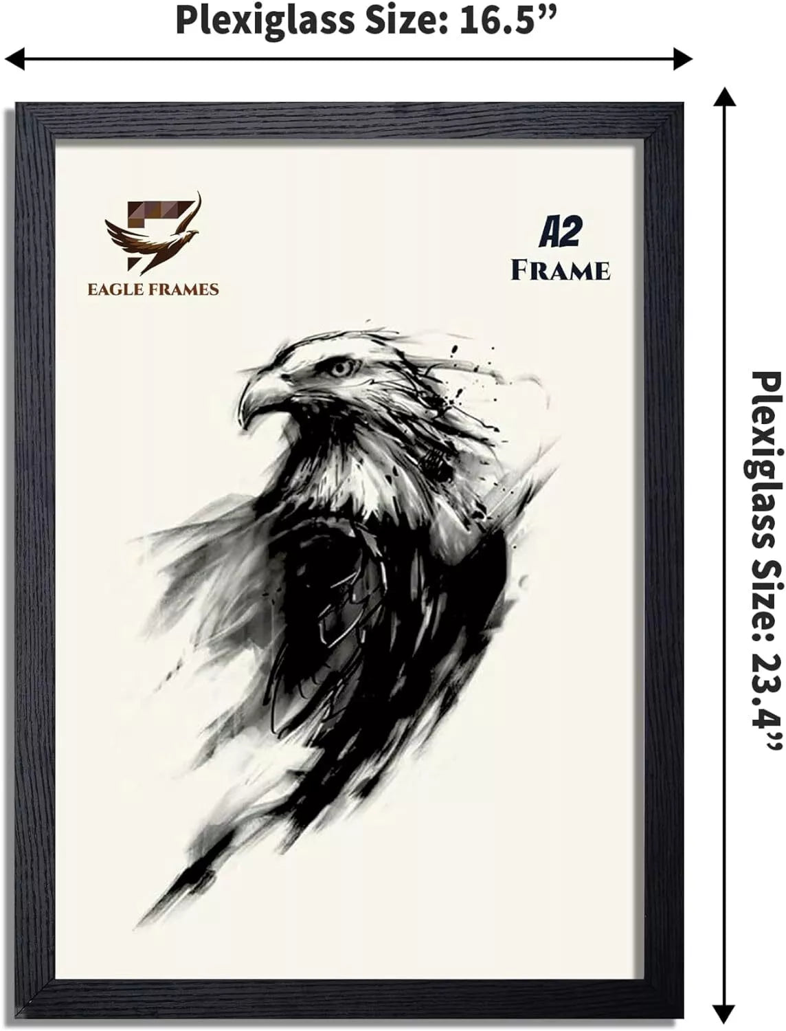 EAGLE FRAMES Multicolour Wooden Effect A2, A3, A4 Photo Frames 3cm Wide Premium