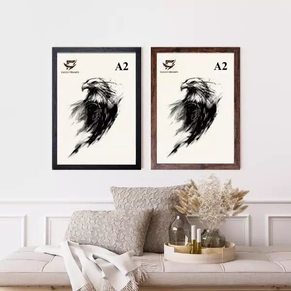 EAGLE FRAMES Multicolour Wooden Effect A2, A3, A4 Photo Frames 3cm Wide Premium