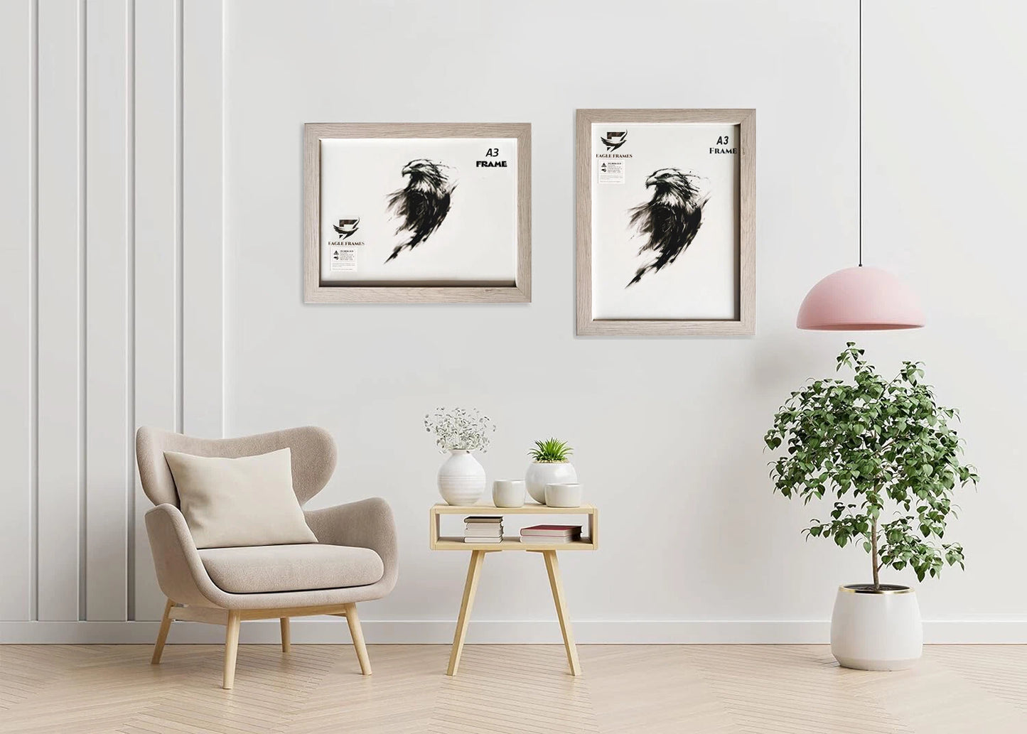 EAGLE FRAMES Multicolour Wooden Effect A2, A3, A4 Photo Frames 3cm Wide Premium