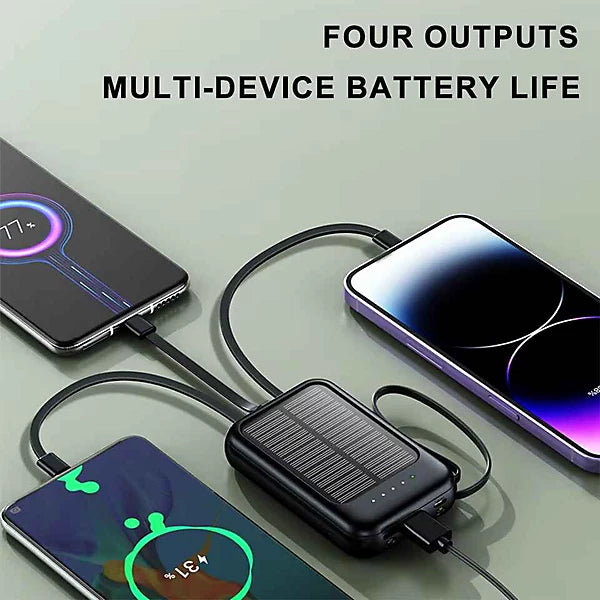10000mAh Solar Power Bank – Outdoor Portable Charger with Dual USB & LED Flashlight