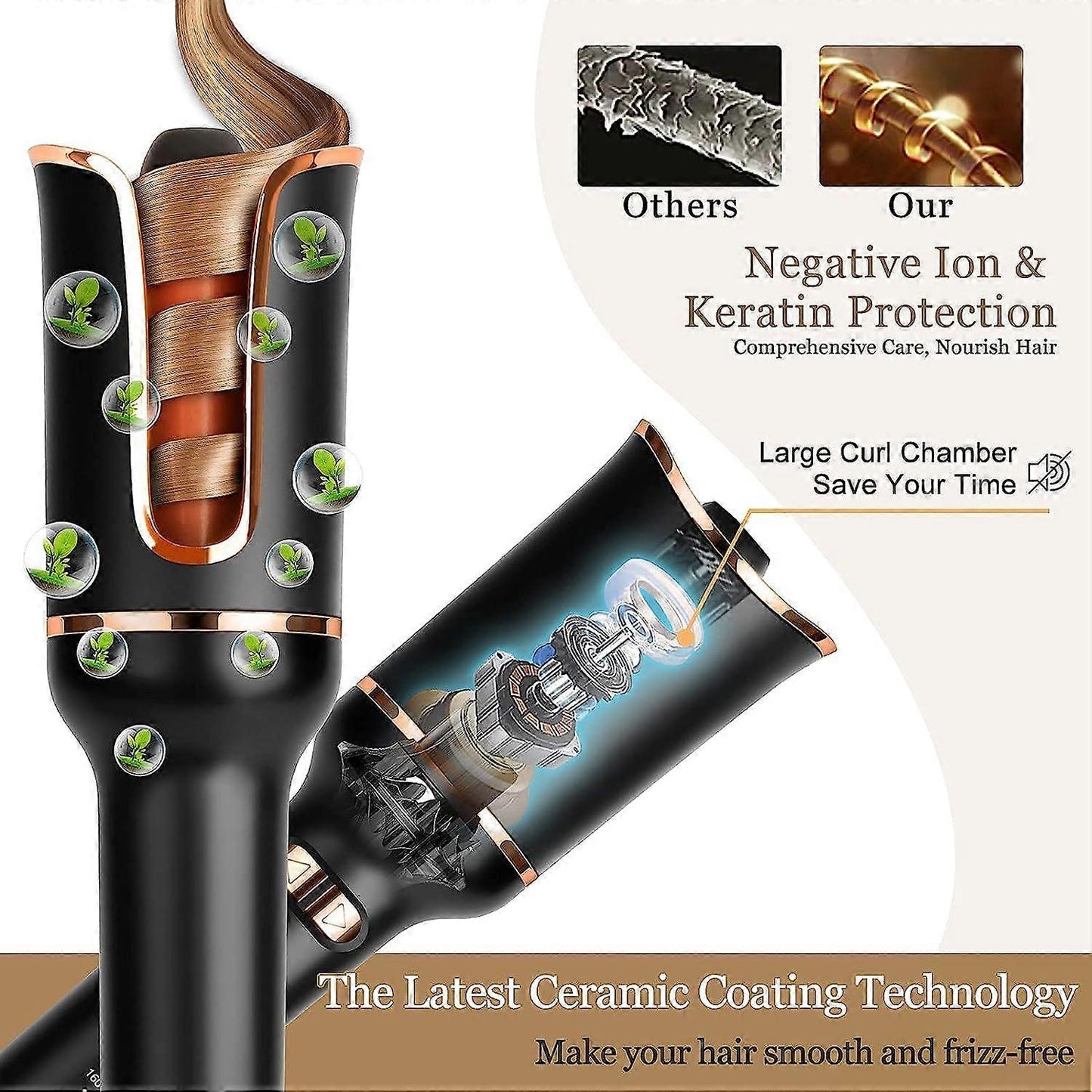 Automatic Hair Curler – Professional Rotating Curling Iron (1-Inch Barrel)