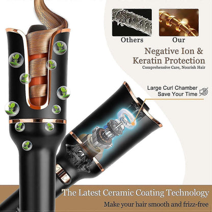 Automatic Hair Curler – Professional Rotating Curling Iron (1-Inch Barrel)