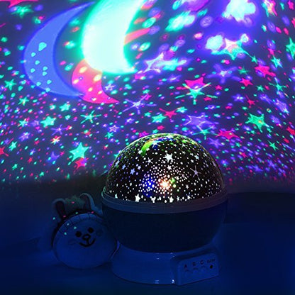 Star & Moon Rotating Projector Lamp – Night Light for Bedroom, Kids, Parties & Decor
