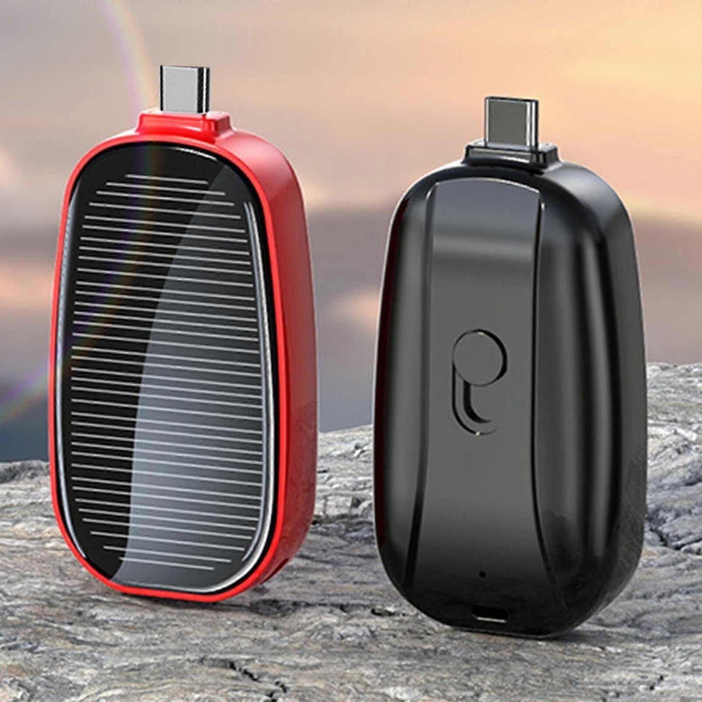 Mini Solar Keychain Power Bank – 1200mAh Portable Emergency Charger for Mobile Phones
