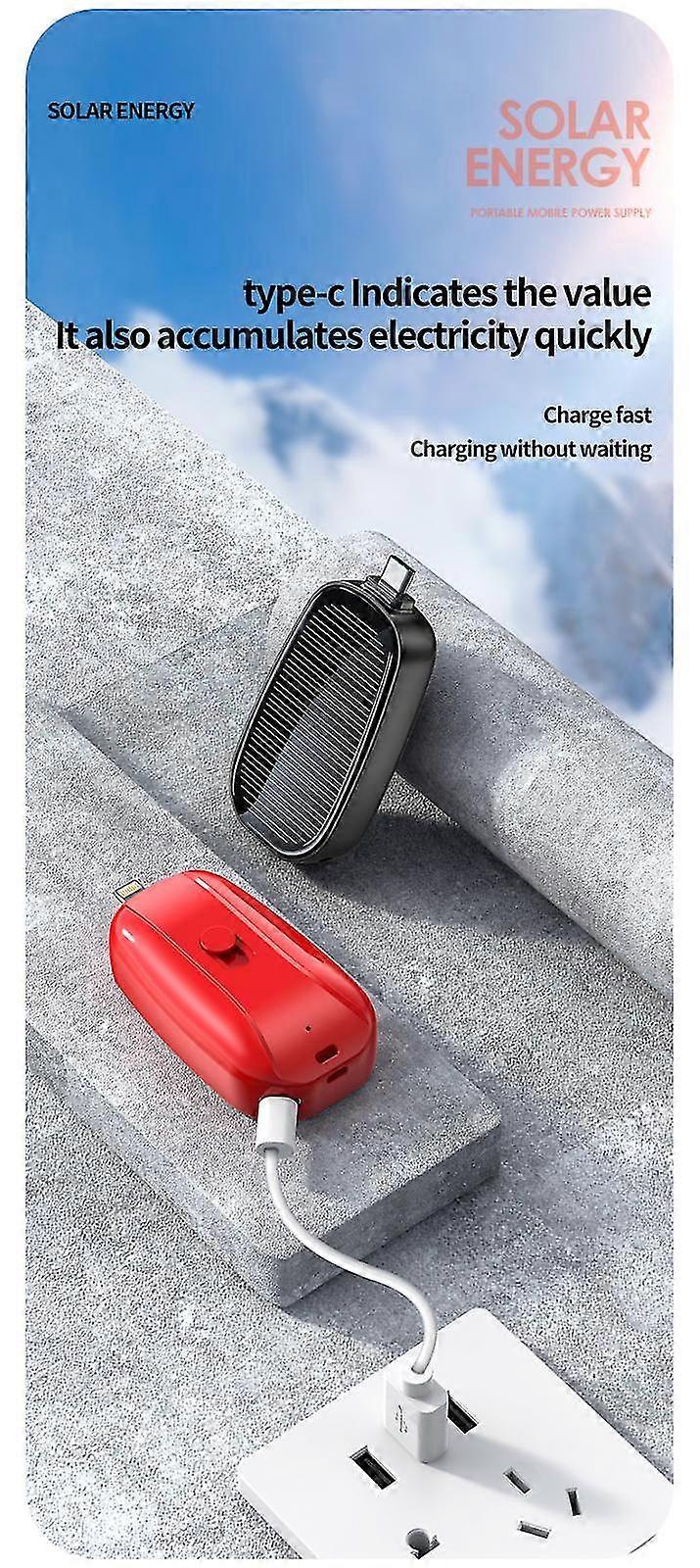 Mini Solar Keychain Power Bank – 1200mAh Portable Emergency Charger for Mobile Phones