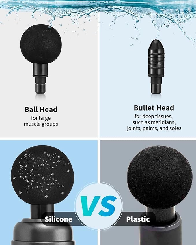 Deep Tissue Massage Gun – 30 Speed Levels with 10 Attachments | Powerful Muscle Recovery Tool