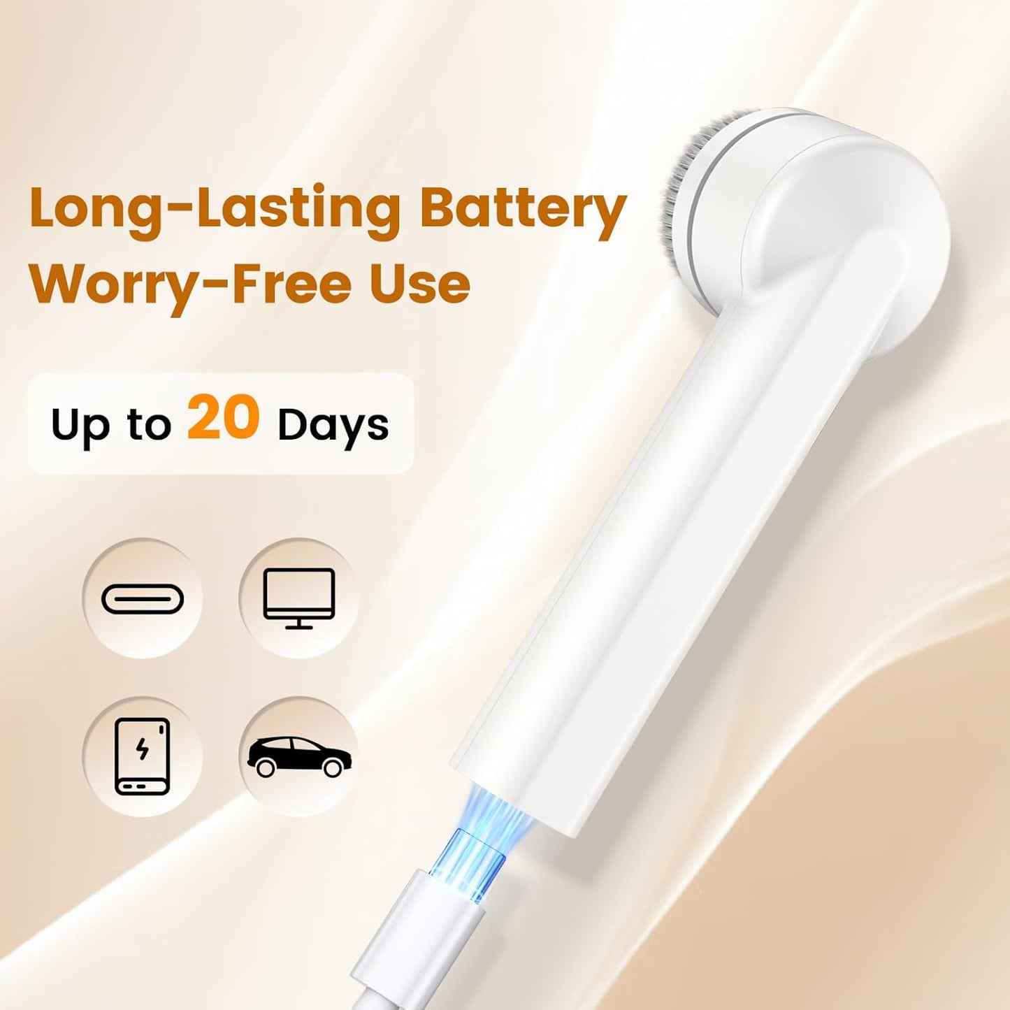Electric Facial Cleansing Brush – 3-Head Spin Face Exfoliator for Daily Cleansing, Home & Travel Use for Men, Women, and Girls