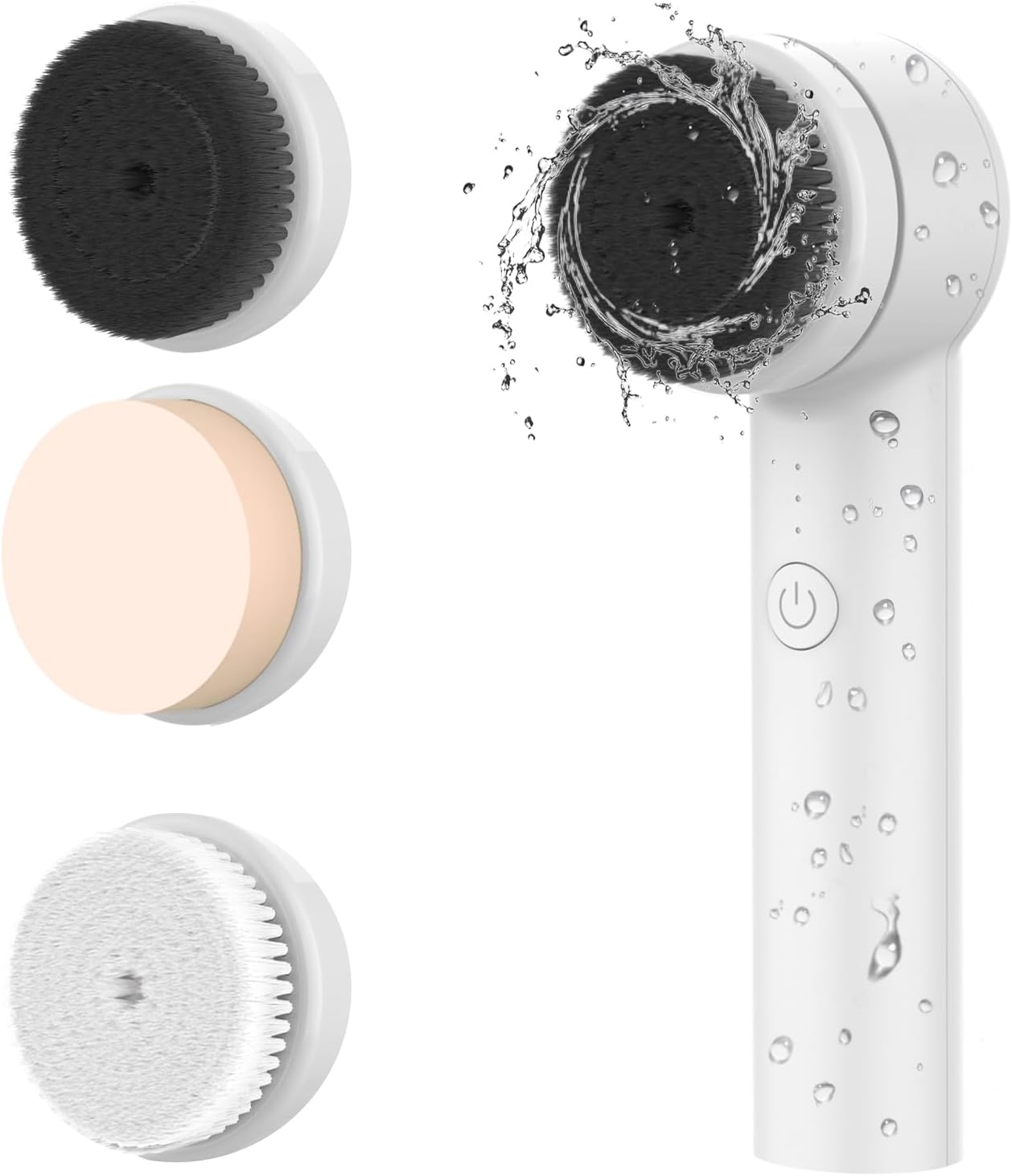 Electric Facial Cleansing Brush – 3-Head Spin Face Exfoliator for Daily Cleansing, Home & Travel Use for Men, Women, and Girls