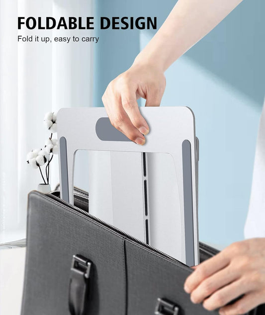 Adjustable Aluminum Laptop Stand – Foldable Ergonomic Laptop Riser with Cooling Ventilation for MacBook Air/Pro & 10–16" Laptops