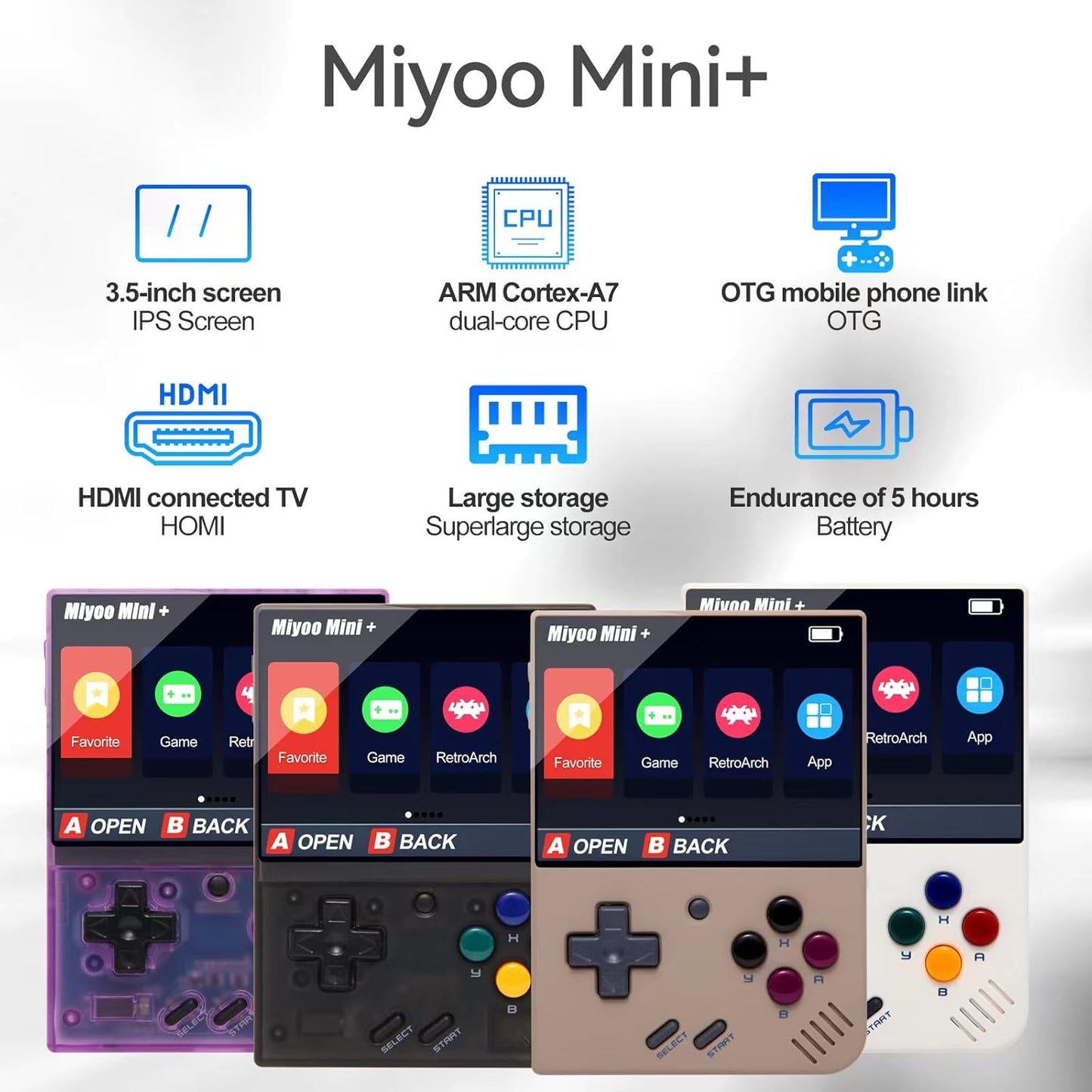 🎮 Mini Plus Handheld Retro Game Console – 128GB | 15,000+ Classic Games