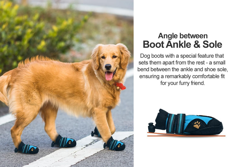 STALFY Dog Shoes Features an Elastic Enclosure, a Grippy Sole & a Bend btw Ankle & Shoe.