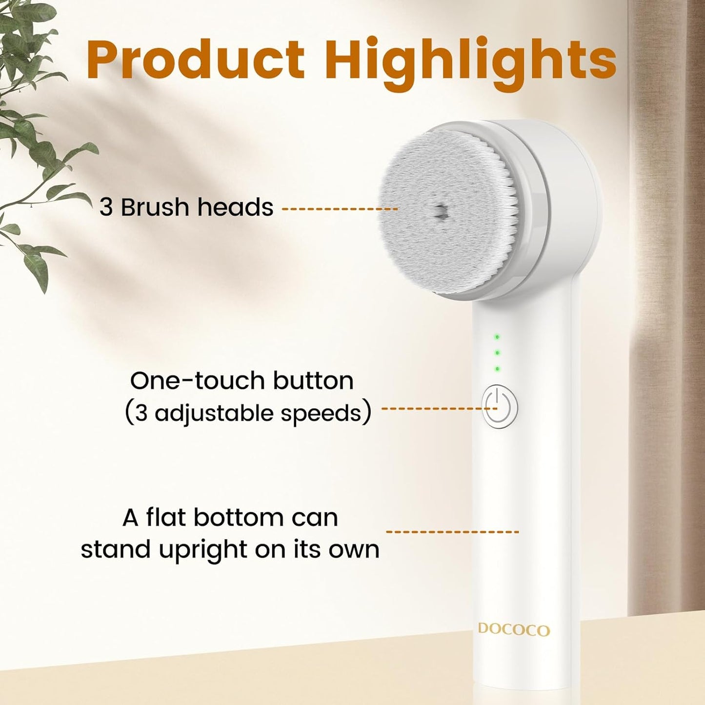 Electric Facial Cleansing Brush – 3-Head Spin Face Exfoliator for Daily Cleansing, Home & Travel Use for Men, Women, and Girls
