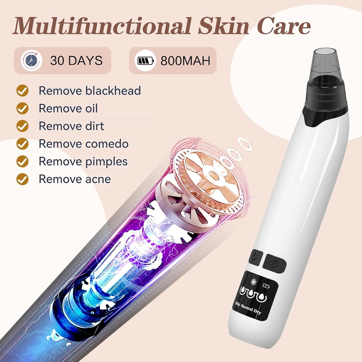 ✨ Advanced Blackhead Remover with Heating & Smart Suction Control