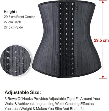 🔥👙 Latex Waist Trainer for Women – Steel Boned Tummy Control Corset