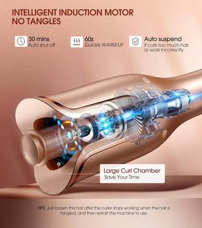 Automatic Hair Curling Iron – Professional Anti-Tangle Auto Curler with 4 Heat Settings