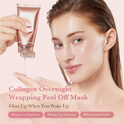 Medicube Collagen Night Wrapping Peel-Off Facial Mask with Jelly Brush – Skincare Gift