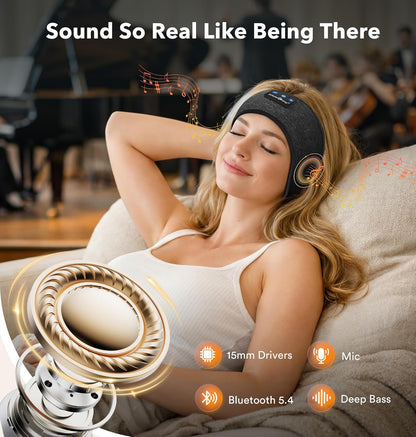 Adjustable Sleep Headphones Headband with Bluetooth & HD Hi-Fi Speakers