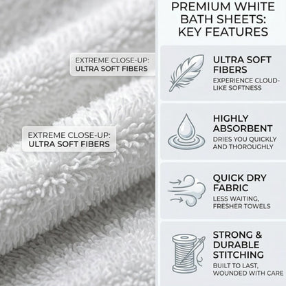 Bath Towels Luxury 100% Cotton 500GSM Soft Highly Absorbent Quick Dry