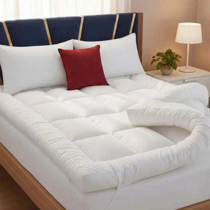 Mattress Topper Double Bed Hotel Quality Ultra Soft Microfiber 4 Inch/10cm