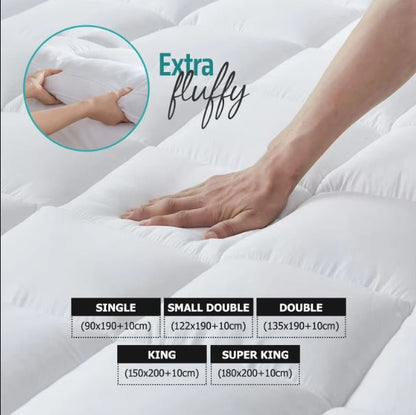 Mattress Topper Double Bed Hotel Quality Ultra Soft Microfiber 4 Inch/10cm