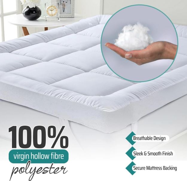 Mattress Topper Double Bed Hotel Quality Ultra Soft Microfiber 4 Inch/10cm