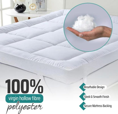 Mattress Topper Double Bed Hotel Quality Ultra Soft Microfiber 4 Inch/10cm