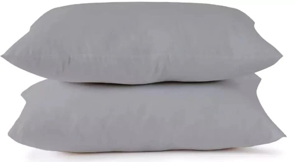 2x Soft Egyptian Cotton Pillowcases – Extra Large Fit, Grey, 50x7