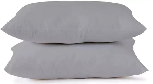 2x Soft Egyptian Cotton Pillowcases – Extra Large Fit, Grey, 50x7