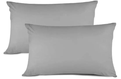 2x Soft Egyptian Cotton Pillowcases – Extra Large Fit, Grey, 50x7