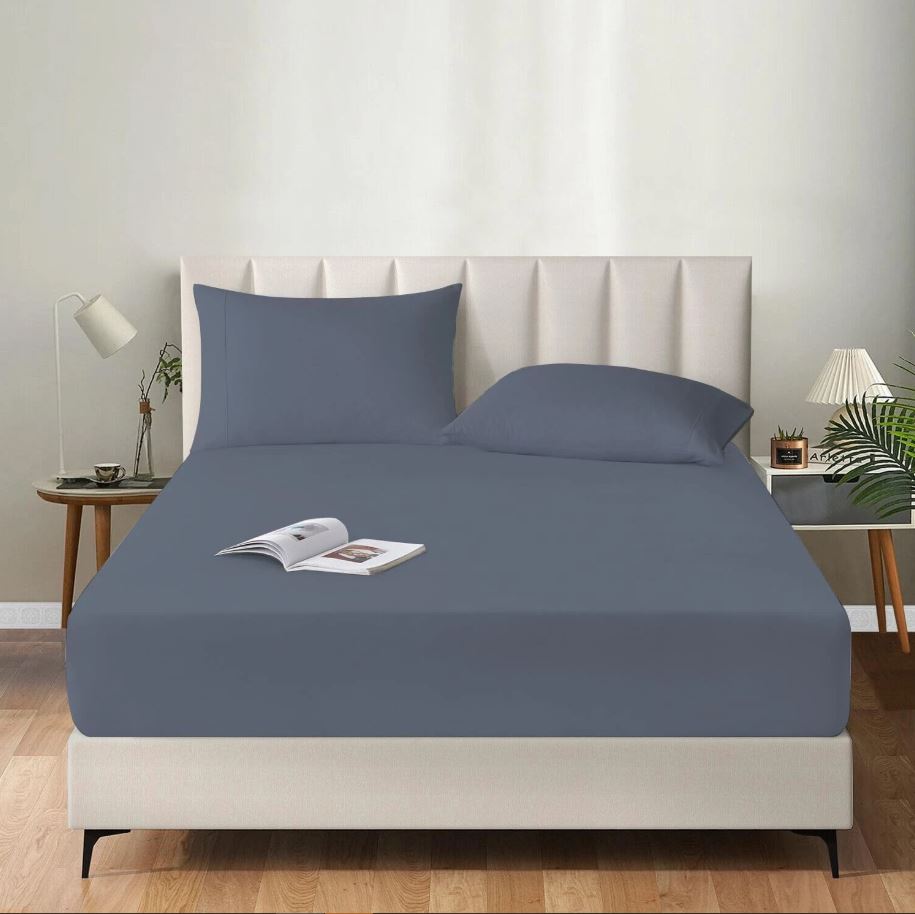 Premium Egyptian Cotton Fitted Sheet 200 Thread Count Soft Bedding 16''/40cm