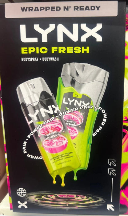 🎁🔥 LYNX Wrapped N’ Ready Gift Set for Men – Body Spray 150ml + Body Wash