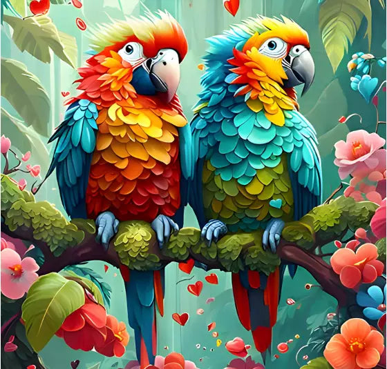 DIY 5D Diamond Painting Kits for Adults,Colorful Parrot Diamond Art Kits Gift