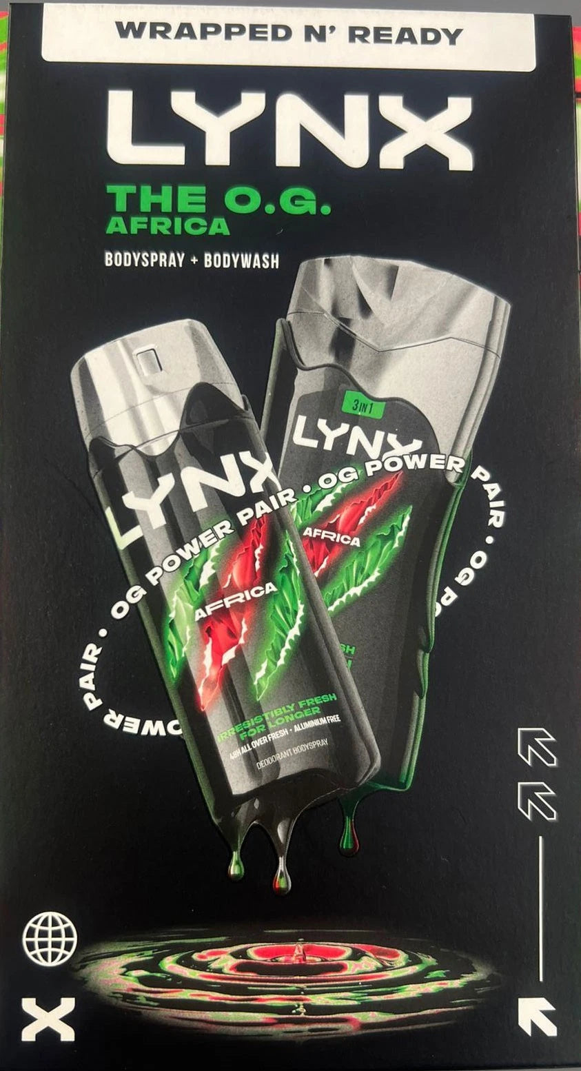 🎁🔥 LYNX Wrapped N’ Ready Gift Set for Men – Body Spray 150ml + Body Wash