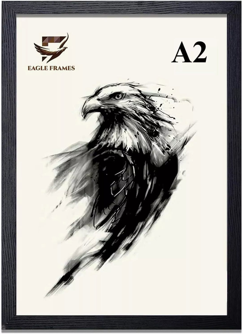 EAGLE FRAMES Multicolour Wooden Effect A2, A3, A4 Photo Frames 3cm Wide Premium