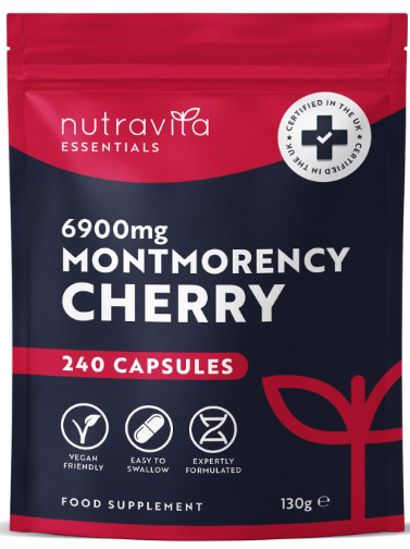 Montmorency Cherry 6900mg | 240 Capsules | Tart Cherry Extract | Vegan, Made UK