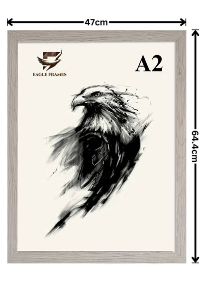 EAGLE FRAMES Multicolour Wooden Effect A2, A3, A4 Photo Frames 3cm Wide Premium