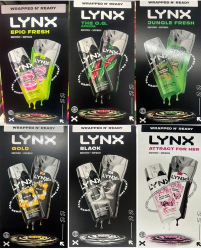 🎁🔥 LYNX Wrapped N’ Ready Gift Set for Men – Body Spray 150ml + Body Wash