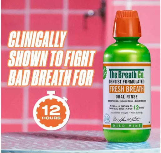 TheraBreath Fresh Breath Mouthwash, Mild Mint Flavor, Alcohol-Free, 500ml