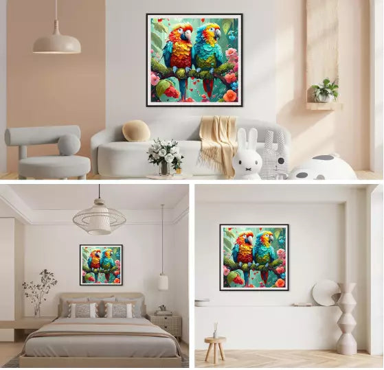 DIY 5D Diamond Painting Kits for Adults,Colorful Parrot Diamond Art Kits Gift