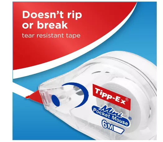 Tipp-Ex White Correction Mouse Tippex 6m Mouse Roller Tipp Tape Pack of 3